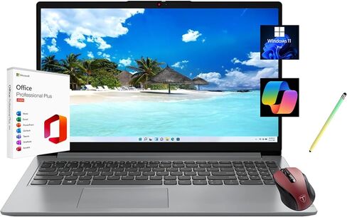 Lenovo 2024 IdeaPad 1 Gen 7 Laptop, 15.6" FHD Touchscreen, Intel Core i3-1215U, 16GB RAM, 1TB SSD, SD Card Reader, HDMI, Webcam, Wi-Fi 6, Windows 11 Home, Grey in Kuwait