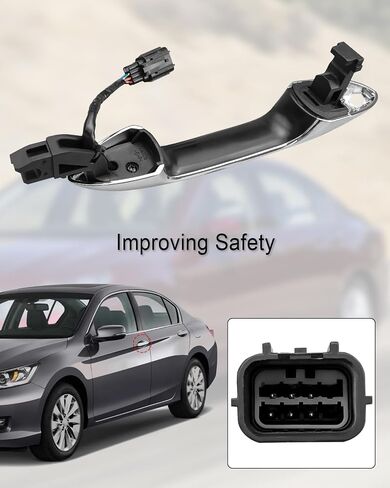 مقبض الباب الخارجي Chrome مناسب لـ Honda Accord 2013-2017 Pilot 2015-2021 مع إدخال المفتاح الذكي ، استبدل 72181T2AF71 72181T2AB71 72184-T2A-G21 الجانب الأيسر الأمامي ، مع ثقب المفتاح in Saudi Arabia