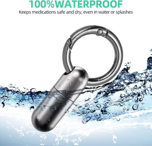 Titanium Keychain Pill Holder Waterproof Lightweight Portable Pocket Mini Pill Case for Emergency Medicine Travel Fits Daily Purse Wallet Small Pill Box Containers (Medium（2 Separate Compartments）) in Saudi Arabia