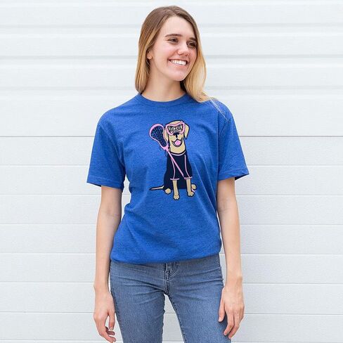Girls Lacrosse Lily The Lacrosse Dog Short Sleeve T-Shirt | Girls Lacrosse Tee | Youth and Adult Sizes in Saudi Arabia