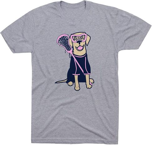 Girls Lacrosse Lily The Lacrosse Dog Short Sleeve T-Shirt | Girls Lacrosse Tee | Youth and Adult Sizes in Saudi Arabia