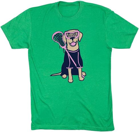 Girls Lacrosse Lily The Lacrosse Dog Short Sleeve T-Shirt | Girls Lacrosse Tee | Youth and Adult Sizes in Saudi Arabia