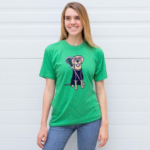 Girls Lacrosse Lily The Lacrosse Dog Short Sleeve T-Shirt | Girls Lacrosse Tee | Youth and Adult Sizes in Saudi Arabia
