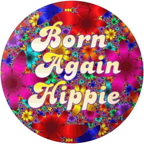 ولد مرة أخرى Hippie مخدر زهرة الزهرة الزر 60s النمط الزر pinback لحقائب الظهر ، والسترات ، والقبعات ، 1.5 بوصة in Kuwait