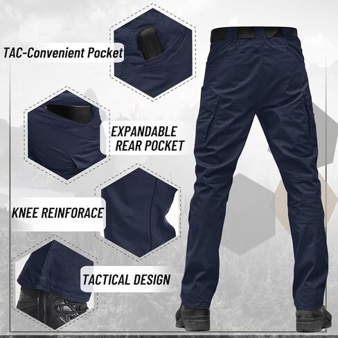 TACVASEN Men's Tactical Pants 9 Pockets Cargo Hiking Pants Lightweight Work Pants for Men Construction Water Resistant in Saudi Arabia
