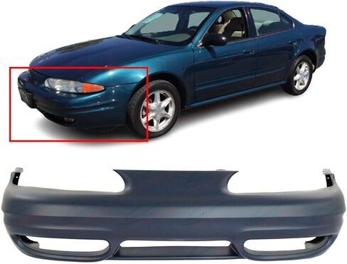 FITPARTS متوافقة مع غطاء المصد الأمامي 1999-2004 OLDSMOBILE Alero GLS GX SEDAN CUPE 99-04. جديد ، مستعد وجاهز للطلاء. مع ثقوب الضوء الضباب. GM1000575 22610697 2000 2001 2002 2003 in Saudi Arabia