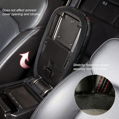 Center Console Armrest Box Cover Suitable for 2013-2018 Subaru Forester Waterproof Anti-Scratch PU Leather Protective Cover Interior Accessories Black Stitch in Saudi Arabia