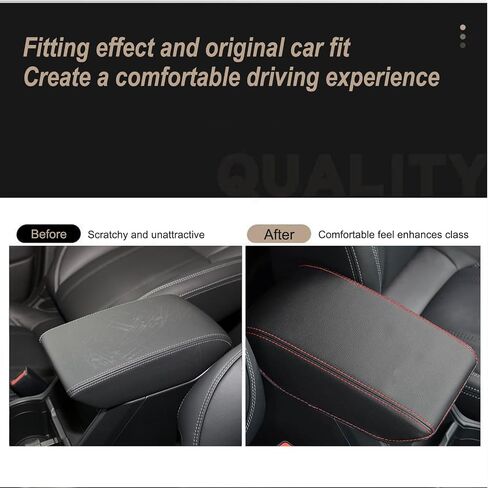 Center Console Armrest Box Cover Suitable for 2013-2018 Subaru Forester Waterproof Anti-Scratch PU Leather Protective Cover Interior Accessories Black Stitch in Saudi Arabia