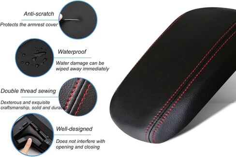 Center Console Armrest Box Cover Suitable for 2013-2018 Subaru Forester Waterproof Anti-Scratch PU Leather Protective Cover Interior Accessories Black Stitch in Saudi Arabia