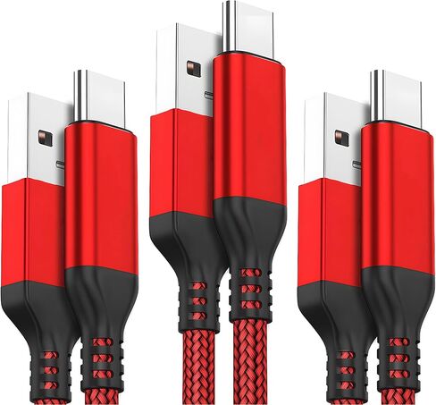 AkoaDa USB C Cable, 3-Pack (10ft+6.6ft+3.3ft) 3.1A USB A to USB-C Fast Charger Cord Compatible with iPhone 16 15 Pro Max Samsung Galaxy S24 S23 S22 S20 Note S21 S20 Plus iPad 10 Air 5 4 Mini 6 LG Moto in Kuwait