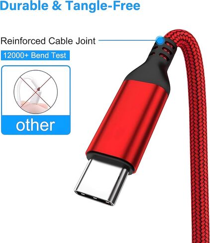 AkoaDa USB C Cable, 3-Pack (10ft+6.6ft+3.3ft) 3.1A USB A to USB-C Fast Charger Cord Compatible with iPhone 16 15 Pro Max Samsung Galaxy S24 S23 S22 S20 Note S21 S20 Plus iPad 10 Air 5 4 Mini 6 LG Moto in Kuwait