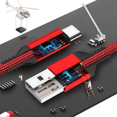 AkoaDa USB C Cable, 3-Pack (10ft+6.6ft+3.3ft) 3.1A USB A to USB-C Fast Charger Cord Compatible with iPhone 16 15 Pro Max Samsung Galaxy S24 S23 S22 S20 Note S21 S20 Plus iPad 10 Air 5 4 Mini 6 LG Moto in Kuwait