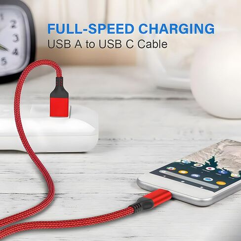 AkoaDa USB C Cable, 3-Pack (10ft+6.6ft+3.3ft) 3.1A USB A to USB-C Fast Charger Cord Compatible with iPhone 16 15 Pro Max Samsung Galaxy S24 S23 S22 S20 Note S21 S20 Plus iPad 10 Air 5 4 Mini 6 LG Moto in Kuwait