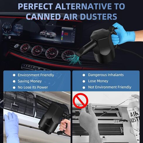Reesibi Powerful Compressed Air Duster - 130000RPM Brushless Motor, Electric Air Duster for Computers with 4 Battry Indicator, Replace Canned Air Dusters, 7500mAh in Saudi Arabia