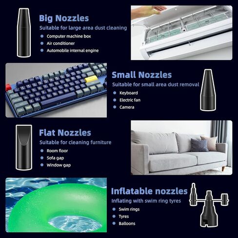 Reesibi Powerful Compressed Air Duster - 130000RPM Brushless Motor, Electric Air Duster for Computers with 4 Battry Indicator, Replace Canned Air Dusters, 7500mAh in Saudi Arabia