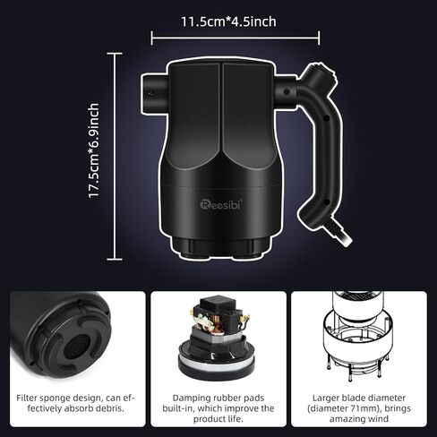 Reesibi Powerful Compressed Air Duster - 130000RPM Brushless Motor, Electric Air Duster for Computers with 4 Battry Indicator, Replace Canned Air Dusters, 7500mAh in Saudi Arabia