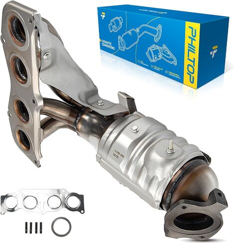 PHILTOP Front Stainless Steel Catalytic Converter Kit w/Heat Shield Compatible with Toyota 2002-2006 Camry/Solara 2.4L Catalytic Converter Replace# 16384, 641518, 40587 (EPA Compliant) in Saudi Arabia