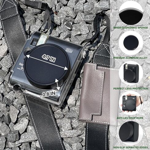 غطاء عدسة لكاميرا Fujifilm Instax Mini 99 الفورية، ملحقات صغيرة لغطاء عدسة Fuji Instax Mini 99، ألبوم صور صغير، ملصقات حدود للصور (بدون كاميرا) - أسود in Kuwait
