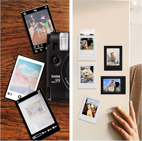غطاء عدسة لكاميرا Fujifilm Instax Mini 99 الفورية، ملحقات صغيرة لغطاء عدسة Fuji Instax Mini 99، ألبوم صور صغير، ملصقات حدود للصور (بدون كاميرا) - أسود in Kuwait