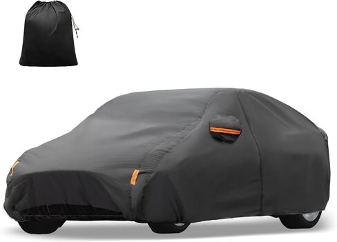X AutoHaux Cover لـ Tesla Model Y 2020-2023 210T Polyester Outdoor Cover Cover Cover Cover Cover All Weather Waterproom with Driver Dired Zipper Plate Veath Black in Saudi Arabia