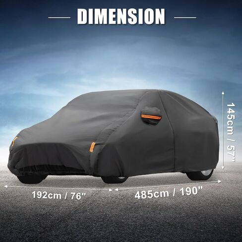 X AutoHaux Cover لـ Tesla Model Y 2020-2023 210T Polyester Outdoor Cover Cover Cover Cover Cover All Weather Waterproom with Driver Dired Zipper Plate Veath Black in Saudi Arabia