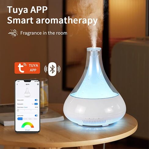 Smart Aromatherapy Diffuser & Humidifier with Phone App Control - 350ML Ultrasonic Essential Oil Diffuser, Whisper-Quiet, Air Freshener, Multi-Color LED in Saudi Arabia