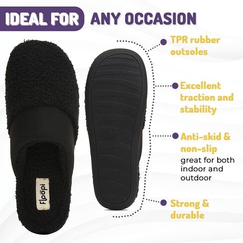 Floopi Womens Super Super Super Love Tee Slippers مع Terry Terry العلوي/النعل الفرنسي ورغوة الذاكرة ورغبة مطاطية in Kuwait