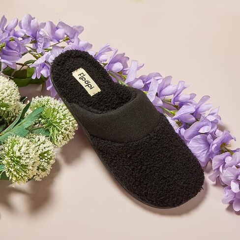 Floopi Womens Super Super Super Love Tee Slippers مع Terry Terry العلوي/النعل الفرنسي ورغوة الذاكرة ورغبة مطاطية in Kuwait