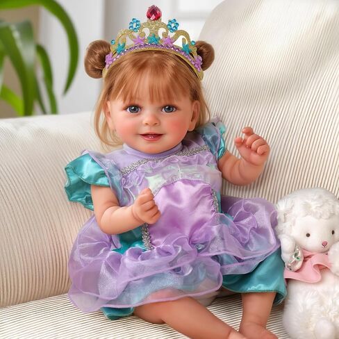 Babeside LifeLike Reborn Baby Baby Dolls Dara - 20 بوصة واقعية واقعية طفل دمى الشعر البني فتاة مصنوعة يدويًا دمى صغيرة للحياة مع ملابس وملحقات ألعاب للأطفال من العمر 3+ in Kuwait