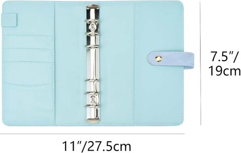 A6 Binder Binder Gold Pu Leather Cover Cover 6 Rings Rings Wover Leaf Noteboor Wover مع إغلاق مشبك مغناطيسي لـ Planner Traveler Journal (A6 ، الذهب) in Kuwait