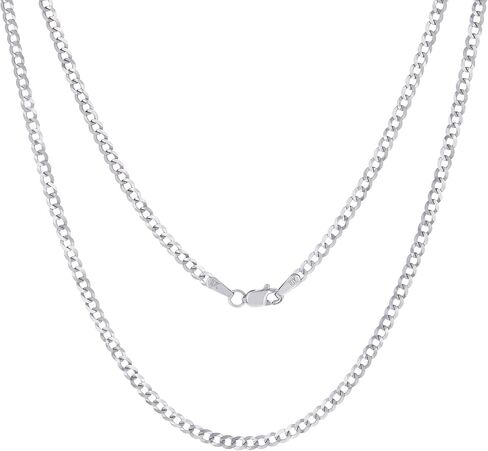 Nuragold 10k Real White Gold Solid Cuban Curb Link 2.5mm Chain Necklace (16"-24") Italian Jewelry for Men & Women in Saudi Arabia