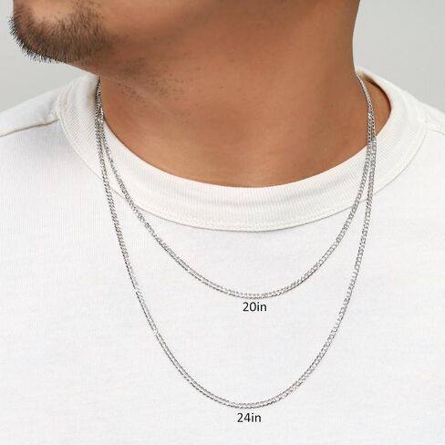 Nuragold 10k Real White Gold Solid Cuban Curb Link 2.5mm Chain Necklace (16"-24") Italian Jewelry for Men & Women in Saudi Arabia
