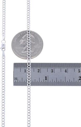Nuragold 10k Real White Gold Solid Cuban Curb Link 2.5mm Chain Necklace (16"-24") Italian Jewelry for Men & Women in Saudi Arabia