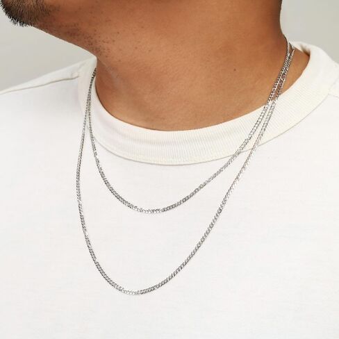 Nuragold 10k Real White Gold Solid Cuban Curb Link 2.5mm Chain Necklace (16"-24") Italian Jewelry for Men & Women in Saudi Arabia