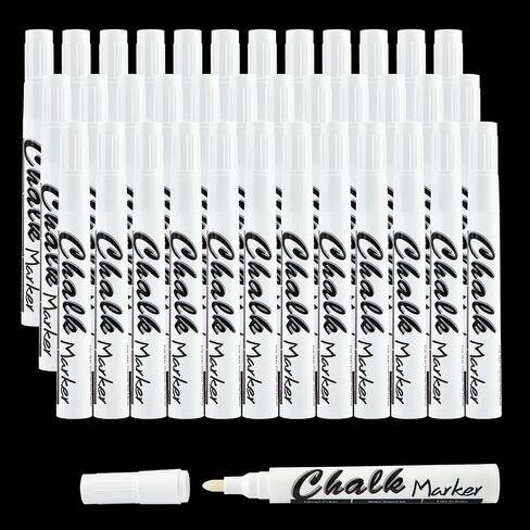 براكين علامات الطباشير السائل الأبيض للزجاج - تلوين نافذة قابلة للغسل ، 12 حزمة in Kuwait