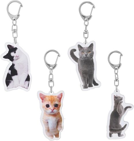 8 أجهزة كمبيوتر لطيفة سلسلة مفاتيح الحيوانات اللطيفة Cat Meme Keychains - مضحكة Cat Emoji الحلي للحقائب/محفظة ، Kawaii Charm Starm Starm Ceychain (سلاسل المفاتيح ذات الطابع الحيواني) in Kuwait
