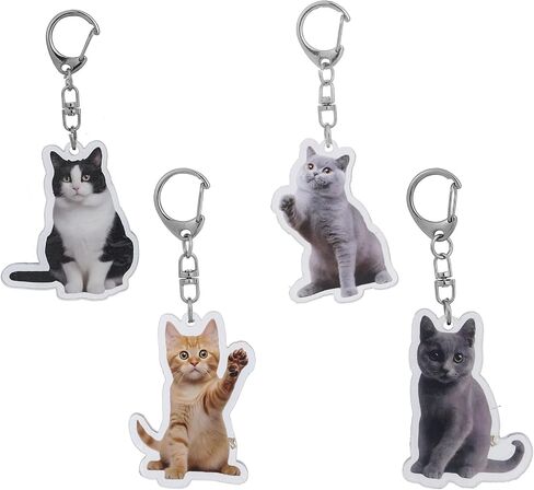 8 أجهزة كمبيوتر لطيفة سلسلة مفاتيح الحيوانات اللطيفة Cat Meme Keychains - مضحكة Cat Emoji الحلي للحقائب/محفظة ، Kawaii Charm Starm Starm Ceychain (سلاسل المفاتيح ذات الطابع الحيواني) in Kuwait