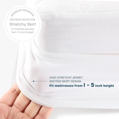GRSSDER Waterproof Crib Mattress Protector, Extra Soft and Breathable Crib Sheets for Boys and Girls, Extra Thick Toddler Mattress Pad Cover 52 x 28 x 9, Circular Pattern Snow White in Saudi Arabia
