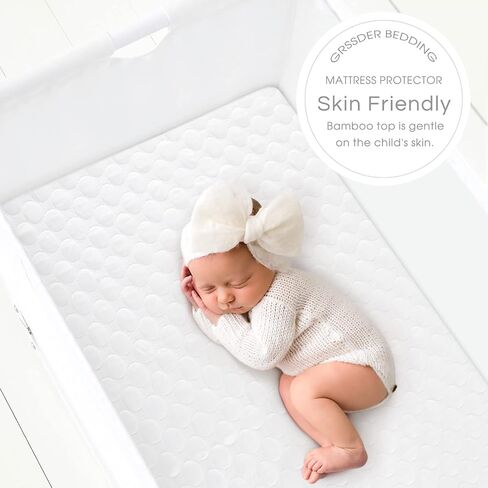 GRSSDER Waterproof Crib Mattress Protector, Extra Soft and Breathable Crib Sheets for Boys and Girls, Extra Thick Toddler Mattress Pad Cover 52 x 28 x 9, Circular Pattern Snow White in Saudi Arabia