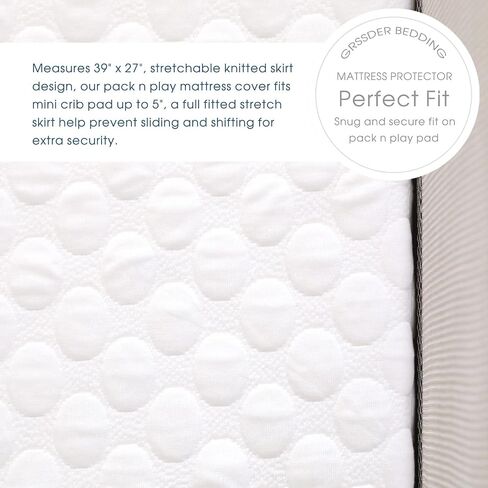 GRSSDER Waterproof Crib Mattress Protector, Extra Soft and Breathable Crib Sheets for Boys and Girls, Extra Thick Toddler Mattress Pad Cover 52 x 28 x 9, Circular Pattern Snow White in Saudi Arabia