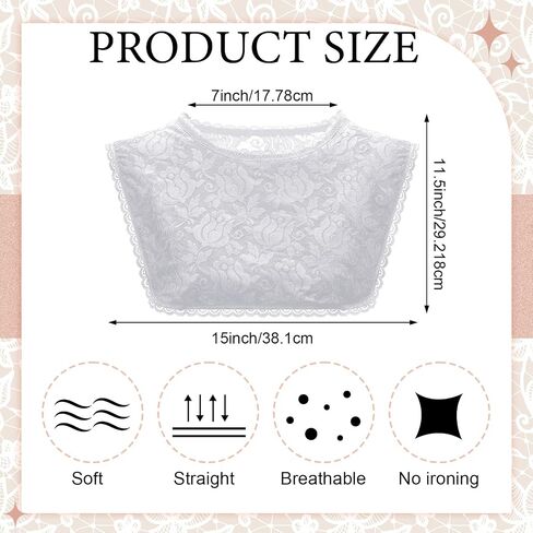 3 PCS LACE CLEAVAGE COST UP لخط الرقبة المنخفضة الياقات المزيفة للنساء إدراج تواضع للفساتين منخفضة طوق الطاقم in Saudi Arabia