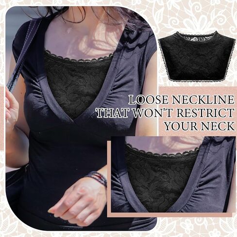 3 PCS LACE CLEAVAGE COST UP لخط الرقبة المنخفضة الياقات المزيفة للنساء إدراج تواضع للفساتين منخفضة طوق الطاقم in Kuwait