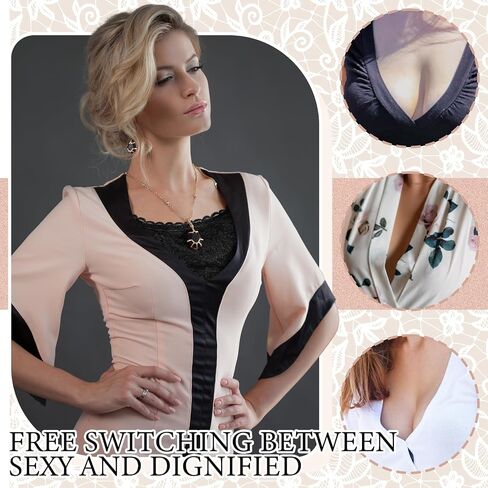3 PCS LACE CLEAVAGE COST UP لخط الرقبة المنخفضة الياقات المزيفة للنساء إدراج تواضع للفساتين منخفضة طوق الطاقم in Kuwait