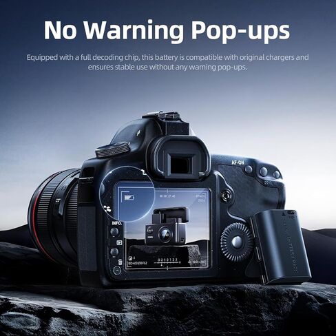 llano LP-E6NH Battery (USB-C Input) 2400mAh Replacement Battery Pack for Canon EOS R7 R5 R6 R6 II R, 5DIV, 6DII, 7DII, 80D, 90D Black in Kuwait