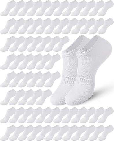 100 Pcs Low Cut Ankle Socks in Bulk for Homeless White Unisex Thin Breathable Socks No Show Anti Slid Athletic Socks in Saudi Arabia