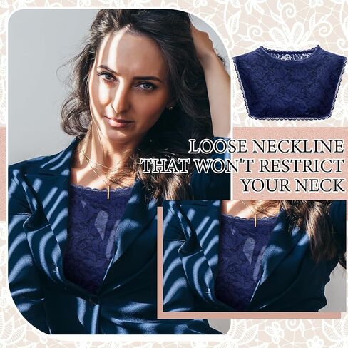 3 PCS LACE CLEAVAGE COST UP لخط الرقبة المنخفضة الياقات المزيفة للنساء إدراج تواضع للفساتين منخفضة طوق الطاقم in Kuwait