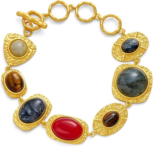 GZQ Vintage Stone Bracelet for Women,Trendy Gemstone Metal Bracelets Jewelry in Saudi Arabia