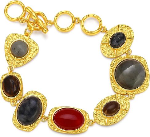 GZQ Vintage Stone Bracelet for Women,Trendy Gemstone Metal Bracelets Jewelry in Saudi Arabia