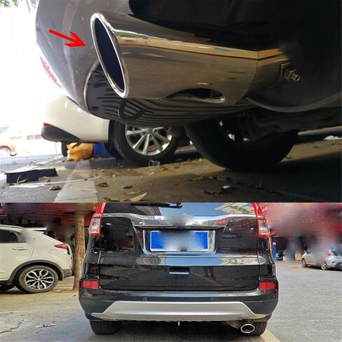Stainless Steel Car Exhaust Cover Rear TailPipe Tip Muffler Trim Compatible With Honda CR-V CRV 2017-2021 2018 2019 2020 2021 Auto Decoration Styling Parts Accessories(Silver) in Saudi Arabia