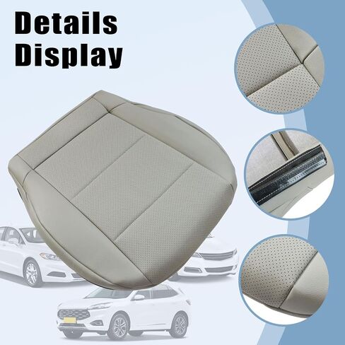 SecosAutoparts Driver & Passenger Side Bottom Replacement Perforated Gray Leather Seat Covers Compatible with Mercedes Benz C230 2005 2006 2007 in Saudi Arabia